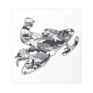 Grey Camoflage Snowmobiler Notepad