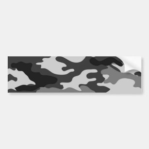 Grey camouflage bumper sticker