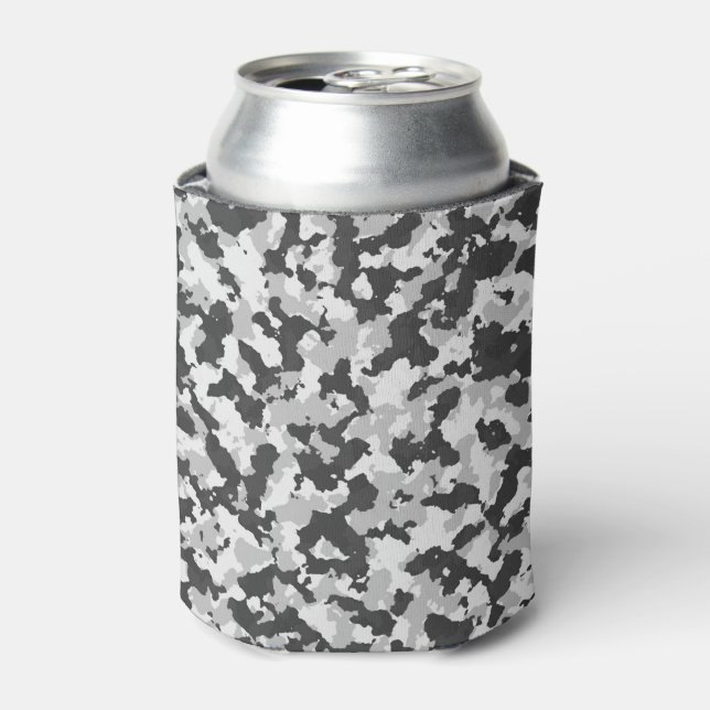 Grey Camouflage Can Cooler (Can Front)