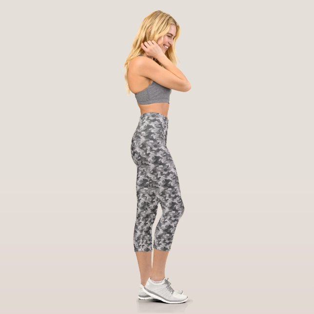 Grey Camouflage  Capri Leggings (Right)