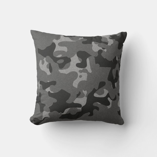 Grey Camouflage Cushion (Front)