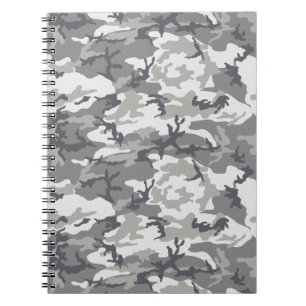 Grey Camouflage Gift for Dad Notebook