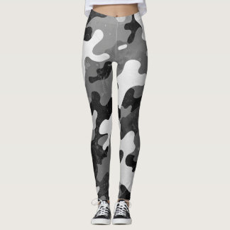 Grey Camouflage Leggings Stylish Camo Athletic