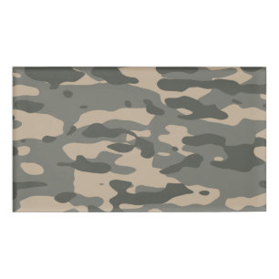 Grey camouflage name tag