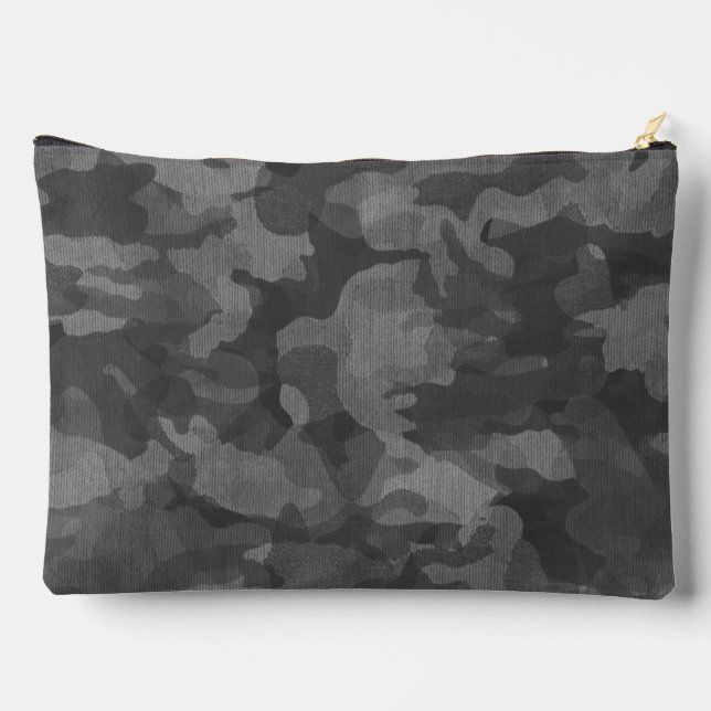 Grey Camouflage Pattern Accessory Pouch (Back)