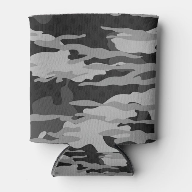 Grey camouflage pattern can cooler (Front)