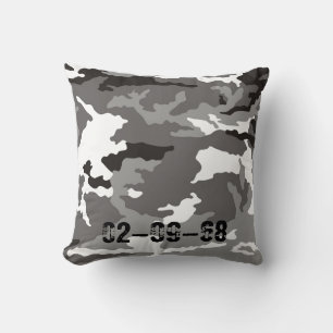 Grey camouflage pattern cushion