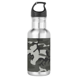 Grey Camouflage Pattern, Military Pattern, Army 532 Ml Water Bottle