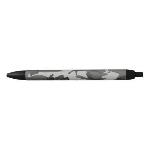 Grey Camouflage Pattern, Military Pattern, Army Black Ink Pen