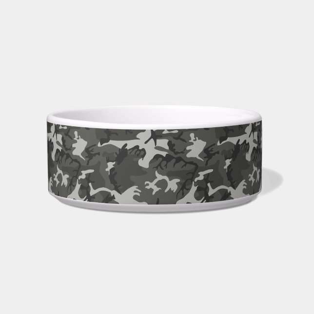 Grey Camouflage Pattern, Military Pattern, Army Bowl (Front)