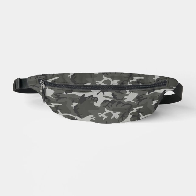 Grey Camouflage Pattern, Military Pattern, Army Bum Bags (Front)