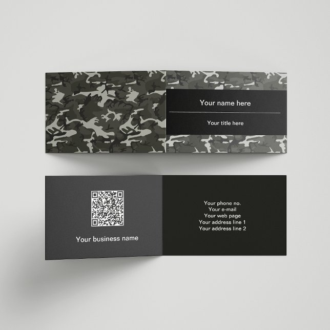 Grey Camouflage Pattern, Military Pattern, Army Business Card (Creator Uploaded)