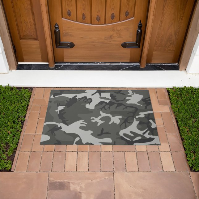 Grey Camouflage Pattern, Military Pattern, Army Doormat (Outdoor)