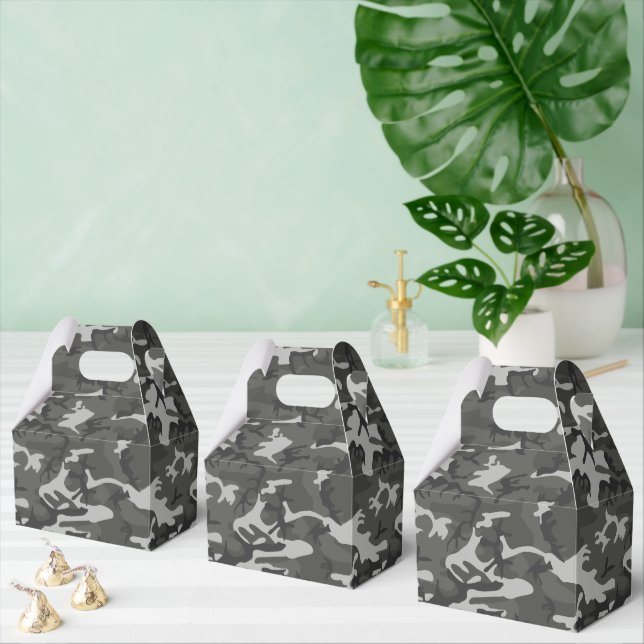 Grey Camouflage Pattern, Military Pattern, Army Favour Box (Multiple)