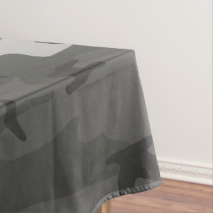 Grey Camouflage Pattern, Military Pattern, Army Tablecloth