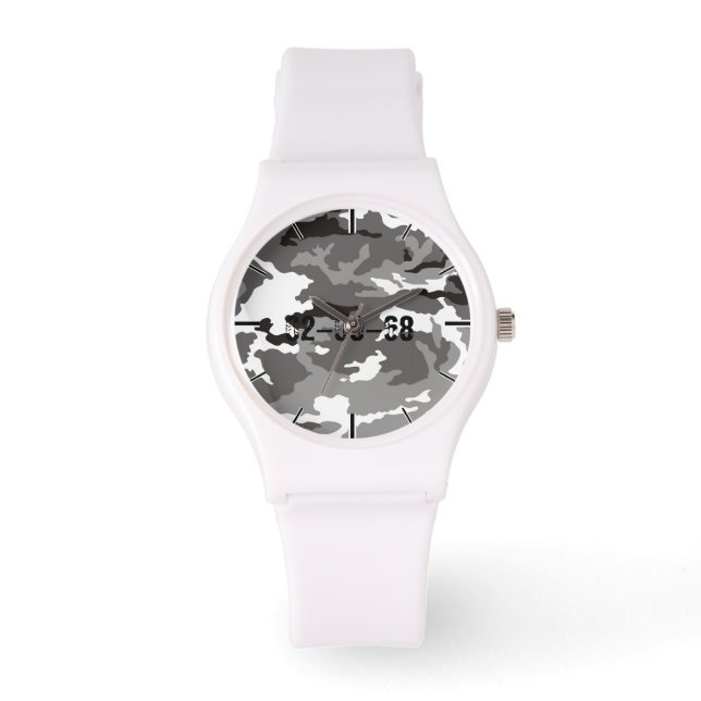 Grey camouflage pattern watch (Front)