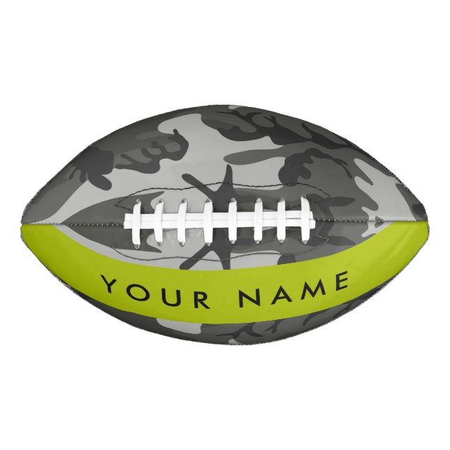 Grey Camouflage Pattern, Your name, Personalise Football (Front)