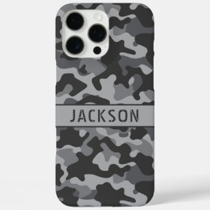 Grey Camouflage Personalised iPhone 16 Pro Max Case