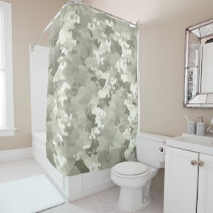 Grey Camouflage Shower Curtain