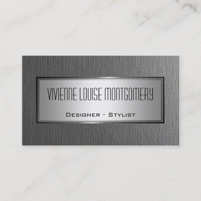 Grey Canvas Professional Designer Business Card (Front)
