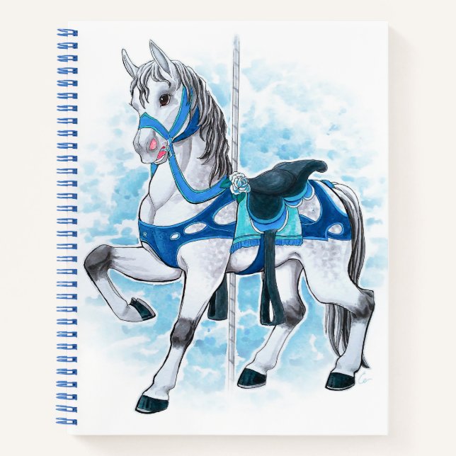 Grey Carousel Horse Notebook (Front)