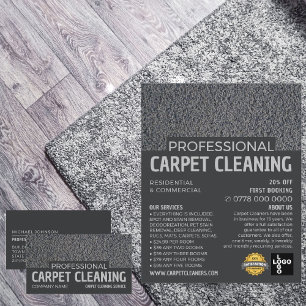 Grey Carpet, Carpet Cleaner, Cleaning Service Flyer