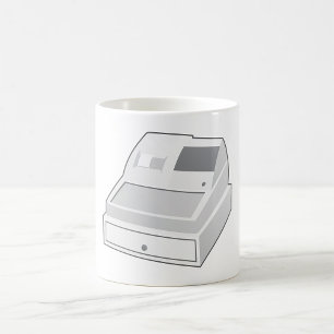 Grey Cash Register Minimalist Retail Coffee Mug