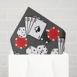 Grey Casino Poker Party Tissue Paper