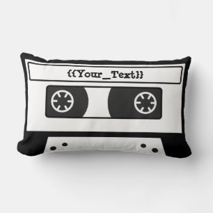 Grey Cassette Tape Lumbar Cushion