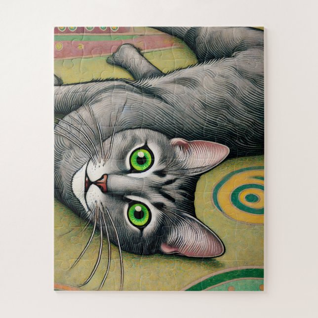 Grey Cat 50 Piece Kids Puzzle (Vertical)
