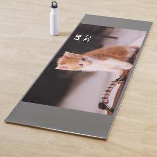 Grey "Cat Dad" Orange Kitten   Yoga Mat