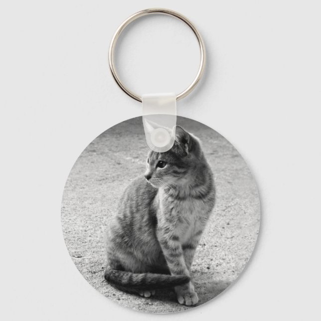 Grey Cat Keychain (Front)