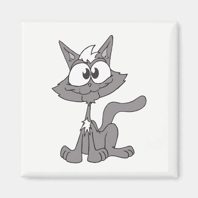 Grey Cat Magnet (Front)