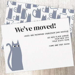 Grey Cat Moving New Home Announcement