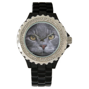 Grey Cat Portrait Watch