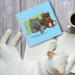 Grey Cat Teddy Bear Notebook