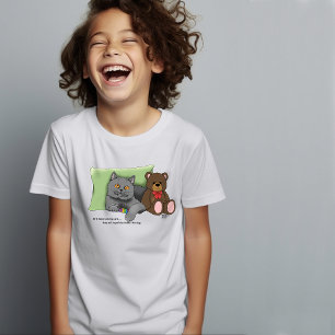 Grey Cat Teddy Bear T-Shirt