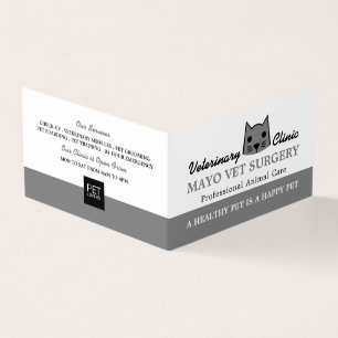 Grey Cat, Veterinarian, Veterinary Detailed Business Card