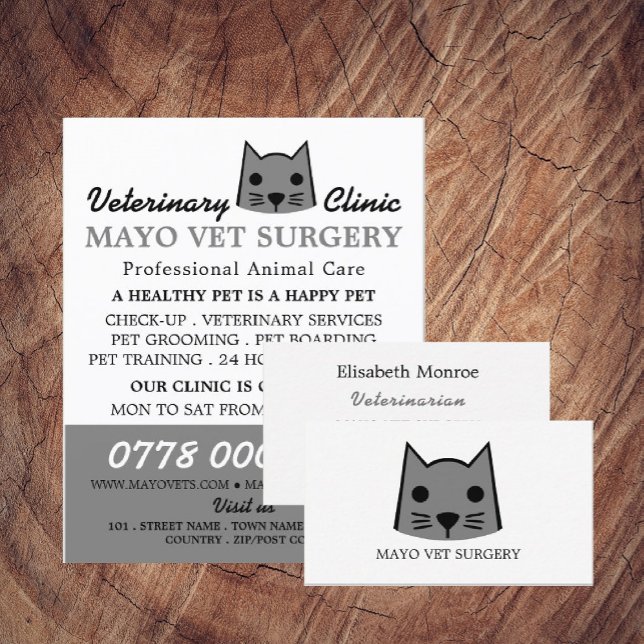 Grey Cat, Veterinarian, Veterinary Service Flyer (Creator Uploaded)