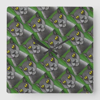 Grey Cat Wall Clock