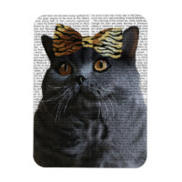 Grey Cat with Leopard Bow
