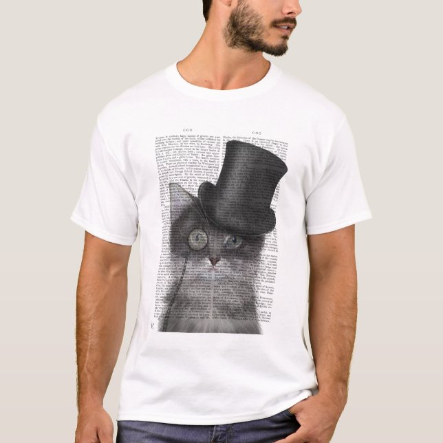 Grey Cat with Top Hat (Front)