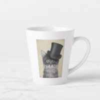 Grey Cat with Top Hat