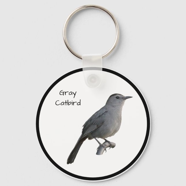 Grey Catbird Key Ring (Front)