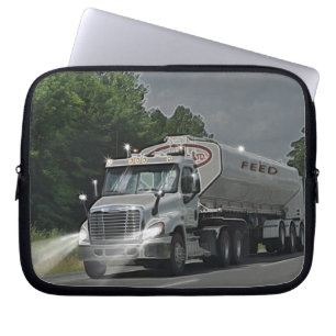 Grey Cattle Feed Cistern Truck for Truckers & Kids Laptop Sleeve