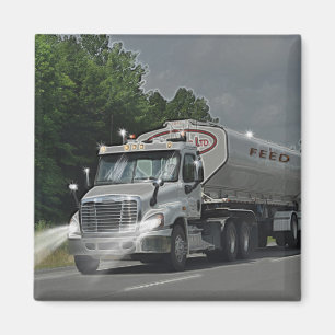 Grey Cattle Feed Cistern Truck for Truckers & Kids Magnet