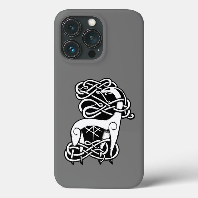 Grey Celtic/Nordic deer   Case-Mate iPhone Case (Back)