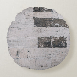 Grey cement wall round cushion