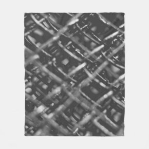 Grey chain link fence fleece blanket