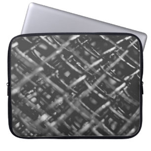 Grey chain link fence laptop sleeve
